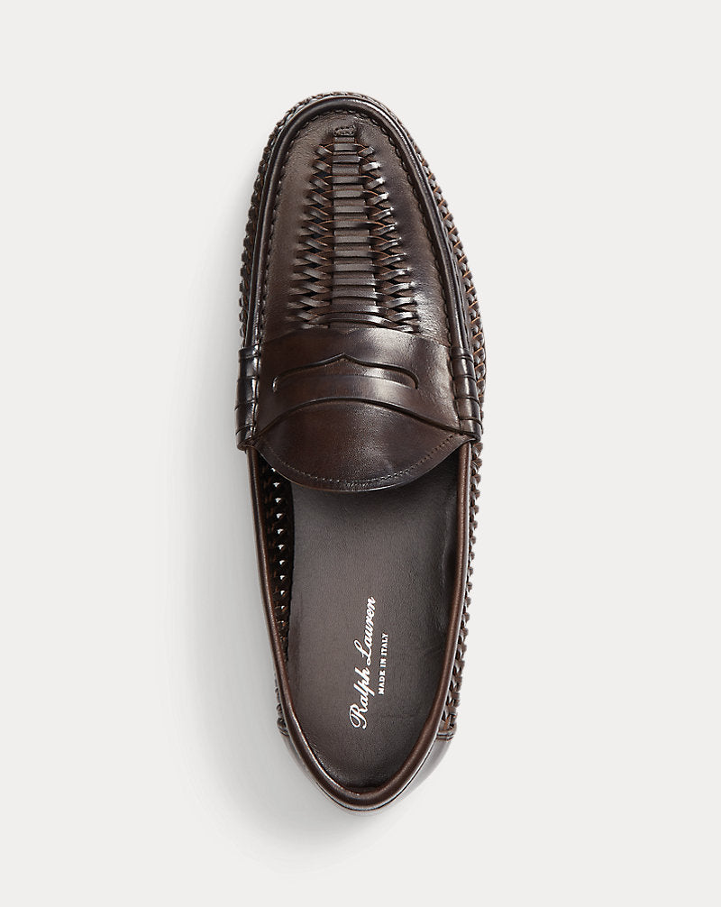 Chalmers Mocassim Penny de Couro Tecido