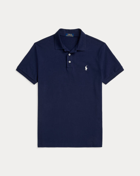 Camisa polo de malha elástica com ajuste fino personalizada