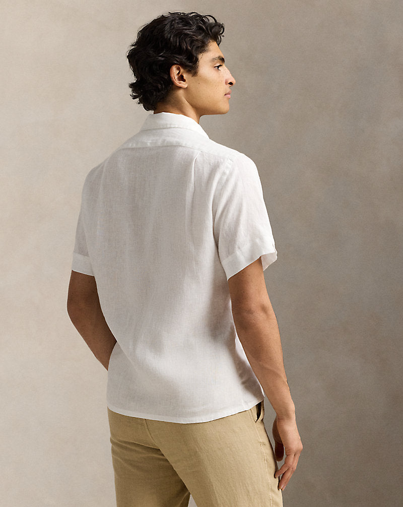 Camisa de acampamento de linho com corte clássico