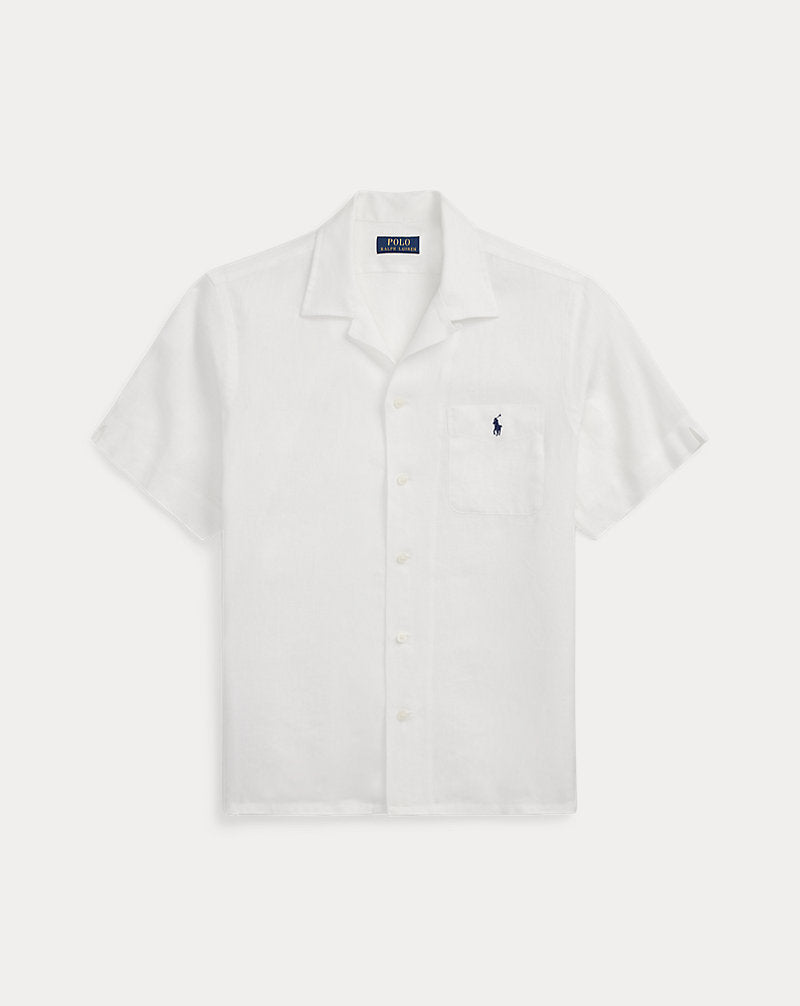 Camisa de acampamento de linho com corte clássico