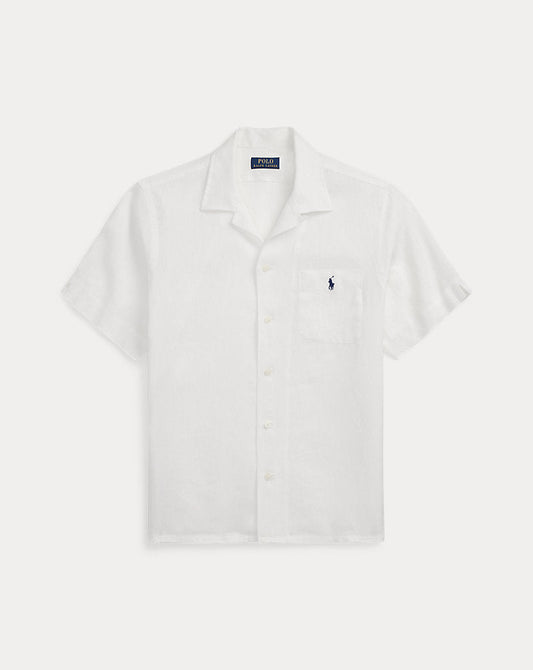 Camisa de acampamento de linho com corte clássico