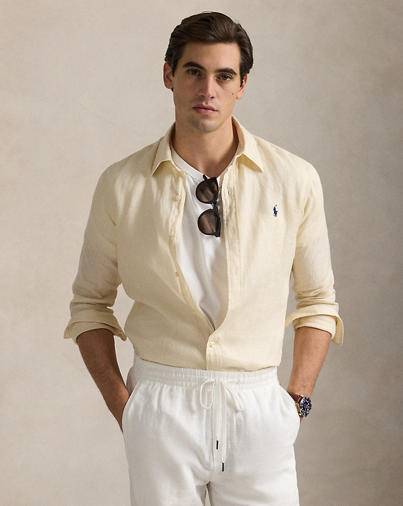 Camisa de linho slim fit