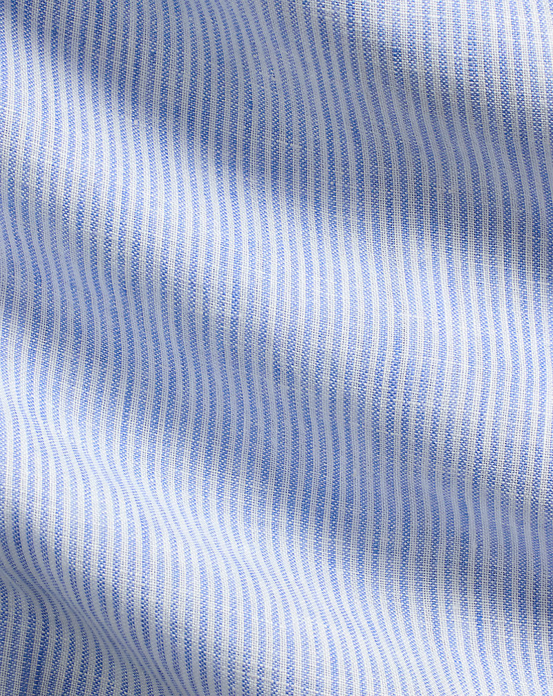 Camisa de linho listrada com ajuste personalizado