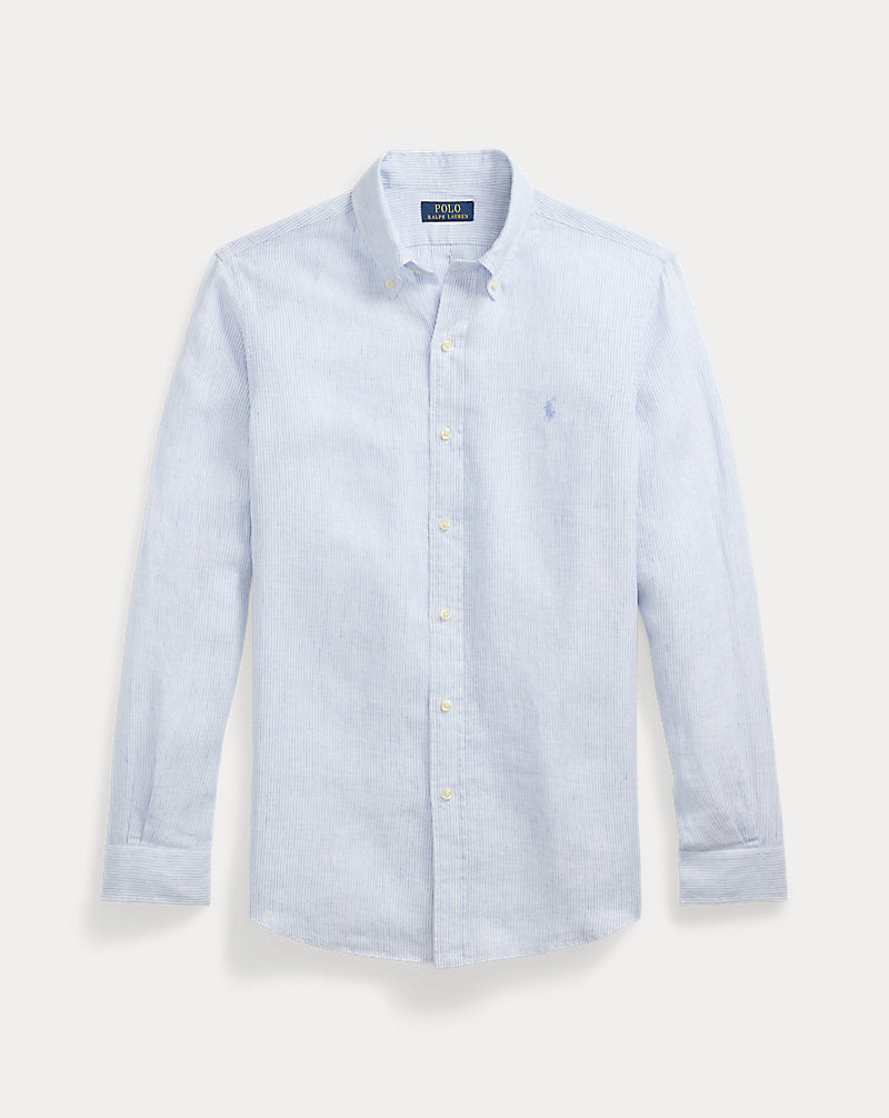 Camisa de linho listrada com ajuste personalizado