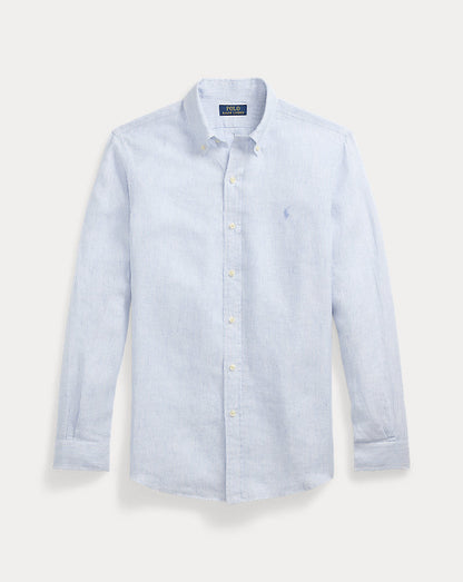 Camisa de linho listrada com ajuste personalizado