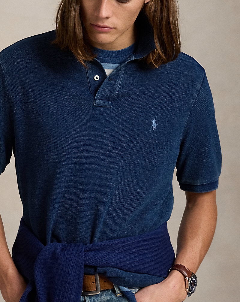 Classic Fit Indigo Mesh Polo Shirt