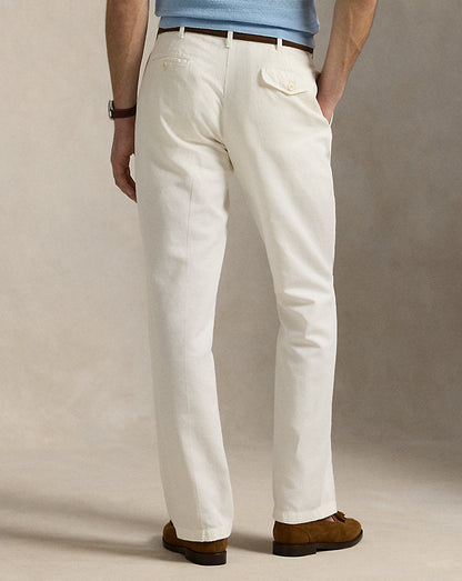 Calça de terno de algodão e linho Slub