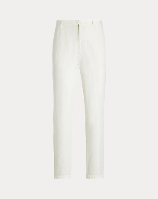 Calça de terno de algodão e linho Slub