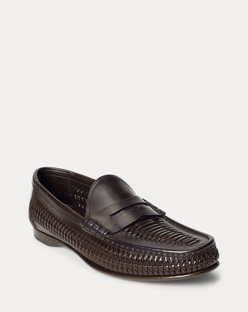 Chalmers Mocassim Penny de Couro Tecido