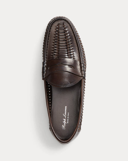 Chalmers Mocassim Penny de Couro Tecido